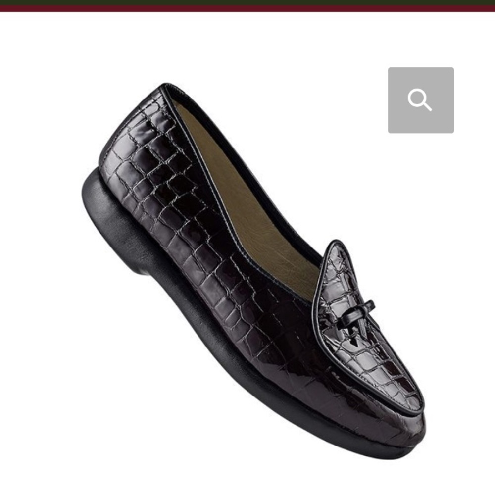 Croco Midinette by Belgian Shoes, Burgundy